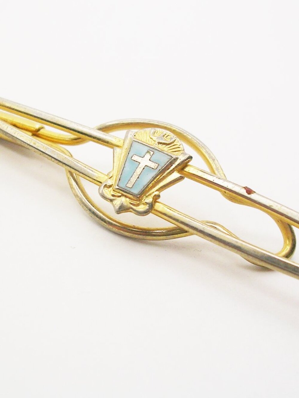 Vintage Tie Clip Holy Cross Religious Christianity Tie Bar Formal Wear